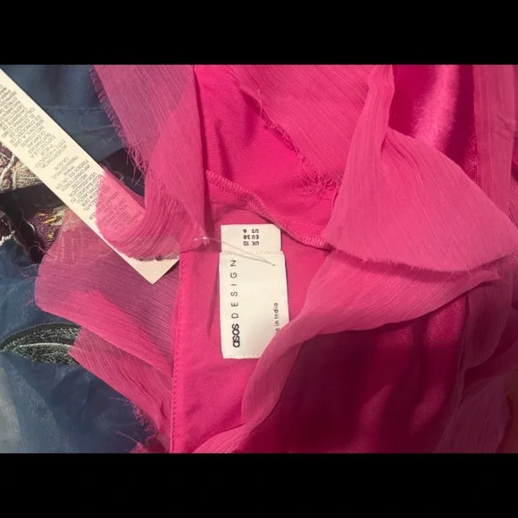 ASOS ruffle and silk pink dress - Picture 2 of 5